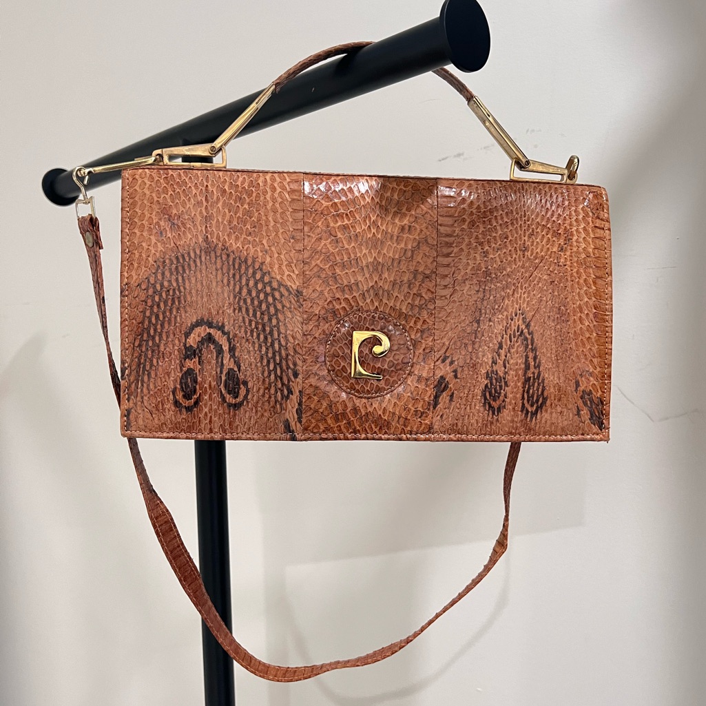 Vintage Pierre Cardin Croc Leather Shoulder Handbag Purse